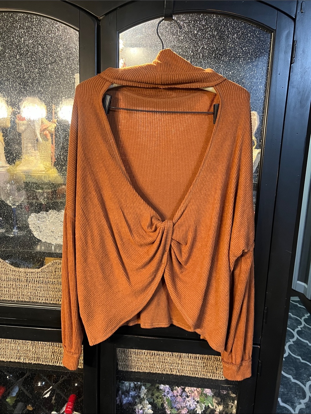 Relaxed Ribbed Sweater - Rust Orange - Picture 2 of 2